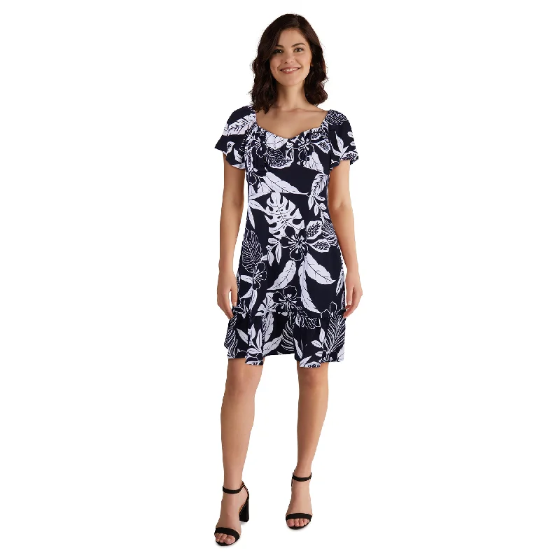 Women's Ruffle Sleeve Printed Dress