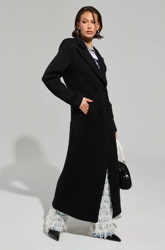 COCOA BUTTER SCUBA TRENCH IN BLACK